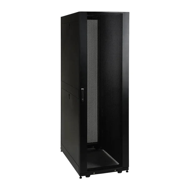 Tripp Lite® by Eaton® 42U SmartRack® Shallow-Depth Rack-Enclosure Cabinet with Doors and Side Panels, Black, SR42UBSD