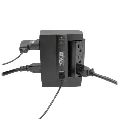 Tripp Lite® by Eaton® Protect It!® 1,200-Joules Direct Plug-in Surge Protector, 6 Outlets (3 Rotatable) and 2 USB Ports, SWIVEL6USB