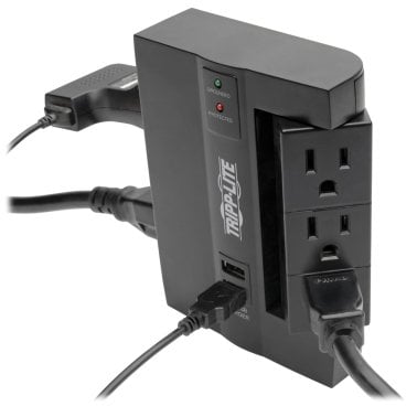 Tripp Lite® by Eaton® Protect It!® 1,200-Joules Direct Plug-in Surge Protector, 6 Outlets (3 Rotatable) and 2 USB Ports, SWIVEL6USB