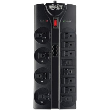 Tripp Lite® by Eaton® Protect It!® 2,160 Joules, Power Strip Surge Protector with Telephone and Modem Protection, 12 Outlets, 8-Ft. Cord, TLP1208TEL