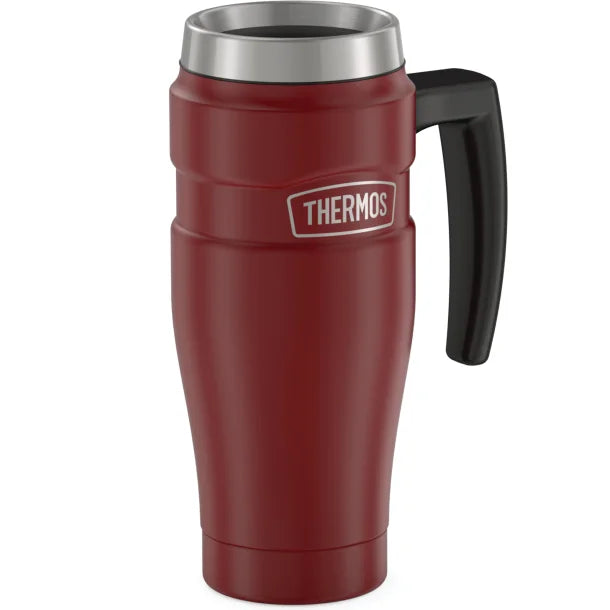 Thermos® 16-Ounce Stainless King™ Vacuum-Insulated Stainless Steel Travel Mug (Matte Red)