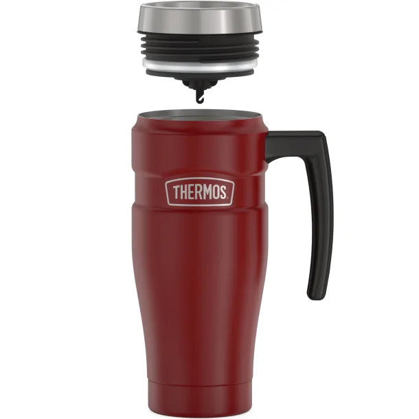 Thermos® 16-Ounce Stainless King™ Vacuum-Insulated Stainless Steel Travel Mug (Matte Red)