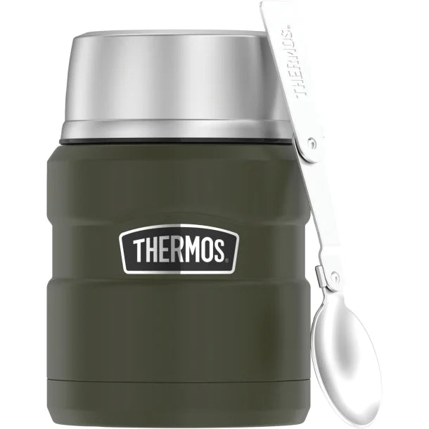 Thermos® Stainless King™ Vacuum-Insulated 16-Oz. Food Jar with Folding Spoon (Army Green)