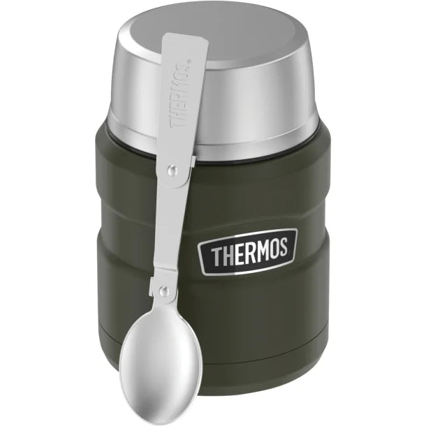 Thermos® Stainless King™ Vacuum-Insulated 16-Oz. Food Jar with Folding Spoon (Army Green)