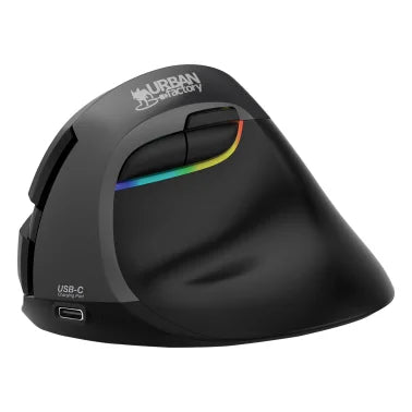 Urban Factory ERGO PRO Bluetooth® and Wireless 2.4 GHz Vertical Mouse for Right-Handed Users