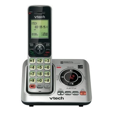 VTech® DECT 6.0 Corded Cordless Expandable Phone Combo with Caller ID, Call Waiting, and Answering System, Silver and Black (1-Handset System)