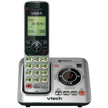 VTech® DECT 6.0 Corded Cordless Expandable Phone Combo with Caller ID, Call Waiting, and Answering System, Silver and Black (1-Handset System)