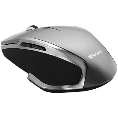 Verbatim® Cordless Blue-LED Deluxe Notebook Mouse, Ergonomic, 6 Buttons, 2.4 GHz (Graphite)