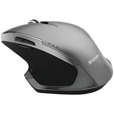 Verbatim® Cordless Deluxe Blue-LED Computer Mouse, Ergonomic, 8 Buttons, 2.4 GHz (Graphite)