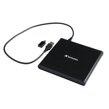 Verbatim® External Slimline CD/DVD Writer, USB-A/USB-C®