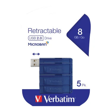 Verbatim® 8-GB USB Flash Drive, 5 Count, Blue