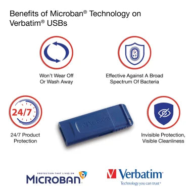 Verbatim® 8-GB USB Flash Drive, 5 Count, Blue