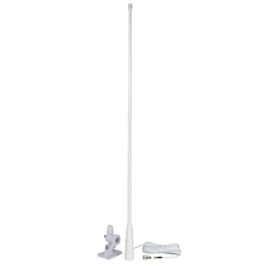 Tram® Pretuned VHF 3-dBd-Gain Marine Rachet-Mount 46-Inch Fiberglass Antenna with RG58 Cable and FME-Female Connector with PL-259 Adapter