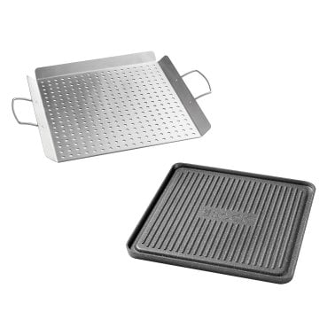 THE ROCK™ by Starfrit® BBQ Grill and Griddle Set, 2 Pieces