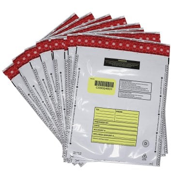 Nadex Coins™ 12 In. x 16 In. Opaque Tamper-Evident Cash and Coin Bank Deposit Bags for Fraud Prevention (50 Pack)