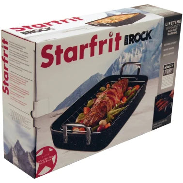 THE ROCK™ by Starfrit® 17" Roaster with Rack & Stainless Steel Handles