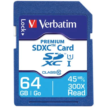 Verbatim® 64-GB Class 10, UHS-1 V10 U1 Premium SDXC™ Memory Card