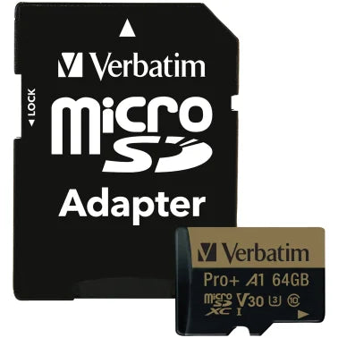 Verbatim® 64 GB Pro Plus 666X microSDXC™ Memory Card with Adapter