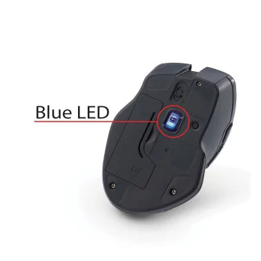 Verbatim® Wireless Blue-LED Computer Mouse with USB-C® Nano Receiver, 6 Buttons, 2.4 GHz (Red)