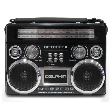 Dolphin® Audio RETROBOX™ Portable Mini Bluetooth® Speaker (Black)