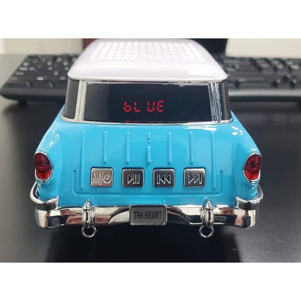 Audiobox® TRK-5500BT Retro Ride™ 10-Watt-Continuous-Output 1955 Replica Car Bluetooth® Speaker (Blue)