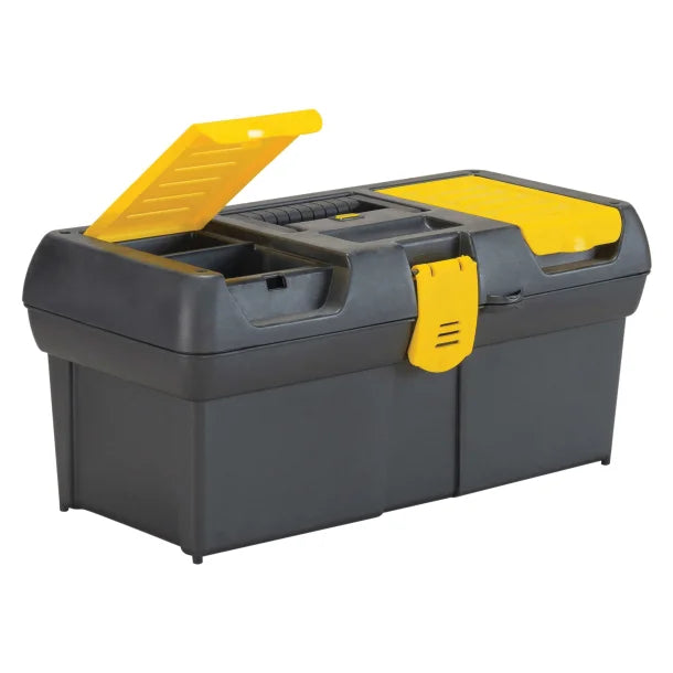 STANLEY® 16-In. Portable Plastic Tool Box with 2 Lid Organizers, 016011R