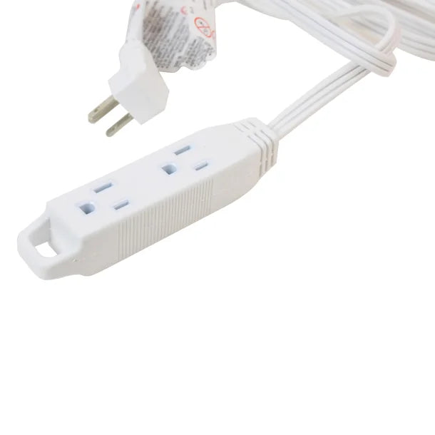 Axis™ 3-Prong 3-Outlet Wall-Hugger Indoor Grounded Extension Cord (White)