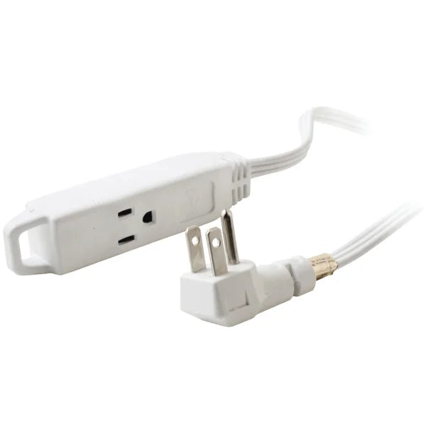 Axis™ 3-Prong 3-Outlet Wall-Hugger Indoor Grounded Extension Cord (White)