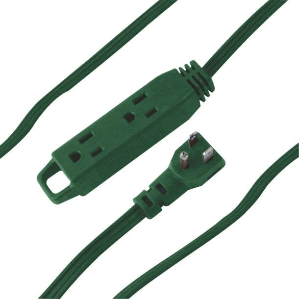 Axis™ 3-Prong 3-Outlet Wall-Hugger Indoor Grounded Extension Cord (Green)