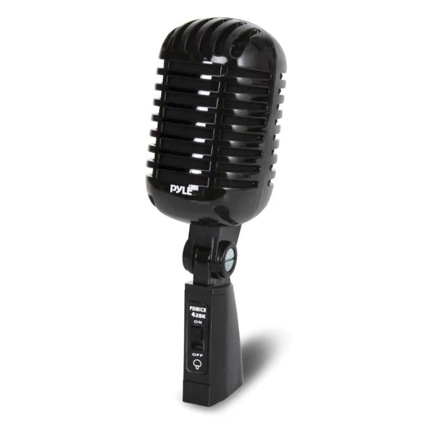 Pyle® Classic Retro Vintage-Style Dynamic Vocal Microphone (Black)