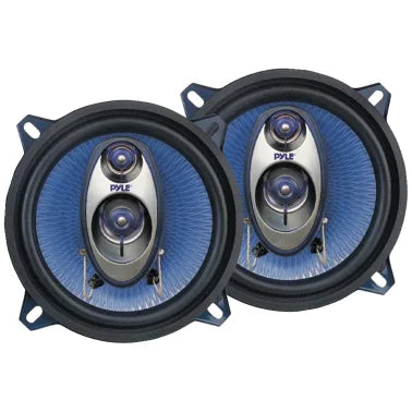 Pyle® Blue Label PL53BL 5.25-In. 3-Way Coaxial Speakers, Black and Blue, 2 Count