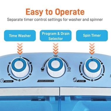 Pure Clean Compact and Portable Washer and Spin Dryer