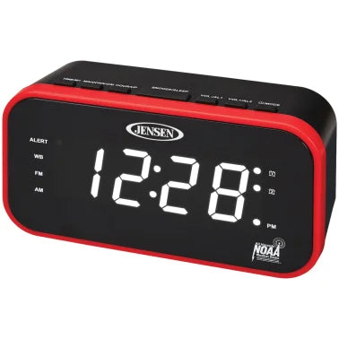 JENSEN® AM/FM/NOAA® Weather Band Clock Radio with Weather Alert