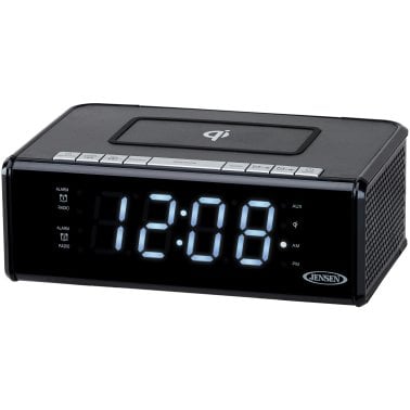 JENSEN® Dual Alarm Clock Radio with Qi® Charging