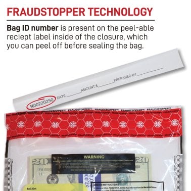 Nadex Coins™ Tamper-Evident 9-In. x 12-In. Clear FRAUDSTOPPER® Bank Deposit Bags (500 Pack)