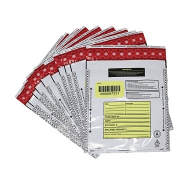 Nadex Coins™ Tamper Evident 9-Inch x 12-Inch FRAUDSTOPPER™ Bank Deposit Bags (100 Pack, Opaque)