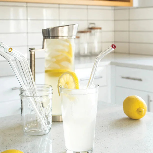 Better Houseware Glass Straws with Cleaning Brush, Set of 5 (Extra-Wide)