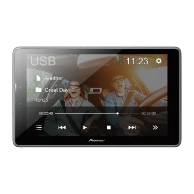 Pioneer® DMH-T450EX 9-In. Car Stereo Head Unit, Double-DIN with Floating WSVGA Touch Screen