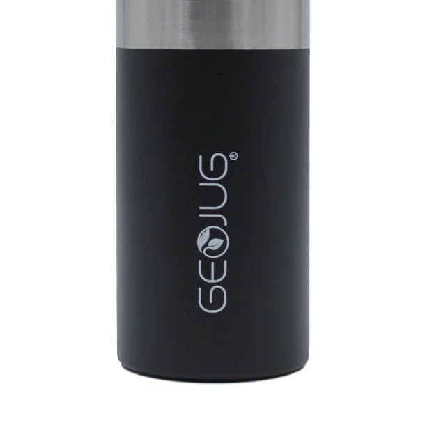 Brentwood® Geojug Stainless Steel Vacuum-Insulated Water Bottle (0.7 L; Black/Silver)