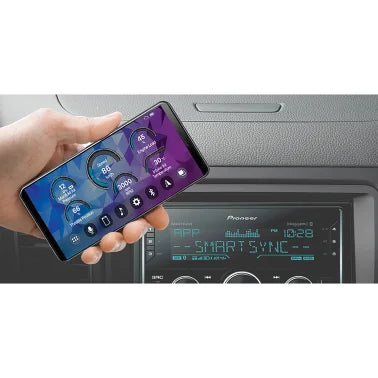 Pioneer® Car Stereo Head Unit, Double-DIN Digital Receiver, LCD with Smart Sync Compatibility, Bluetooth®, and Sirius-XM® Ready