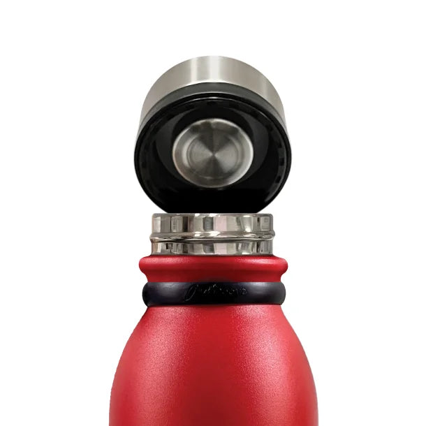 Outdoors Professional 20-Oz. Stainless Steel Double-Walled Vacuum-Insulated Travel Bottle with Leakproof Screw Cap (Red)