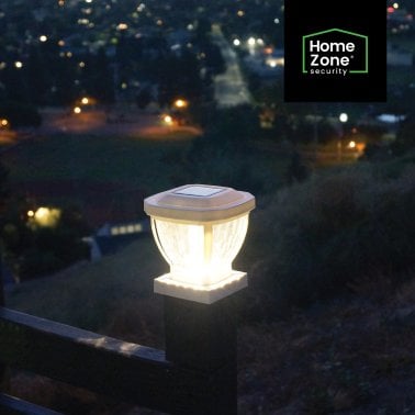 Home Zone Security® 12-Lumen-Each 4 x 4 Solar LED Post Cap Lights (White)