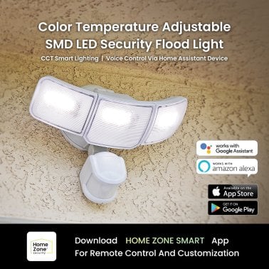 Home Zone Security® Smart SMD 3-Light Motion Sensing LED Outdoor Flood Light, 3,500 Lumens