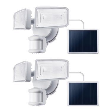 Home Zone Security® SMD Linkable 2-Light Motion-Sensing Solar-LED Flood Light, 1,500 Lumens, 2 Pack