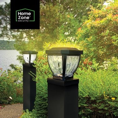 Home Zone Security® 12-Lumen-Each 4 x 4 Solar LED Post Cap Lights (Black)