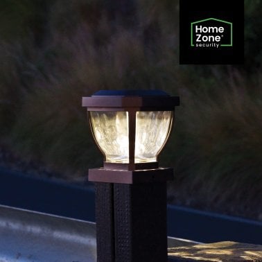 Home Zone Security® 12-Lumen-Each 4 x 4 Solar LED Post Cap Lights (Bronze)