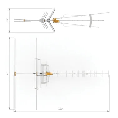 Televes® DAT Series BOSS Mix LR Low-VHF/High-VHF/UHF Antenna