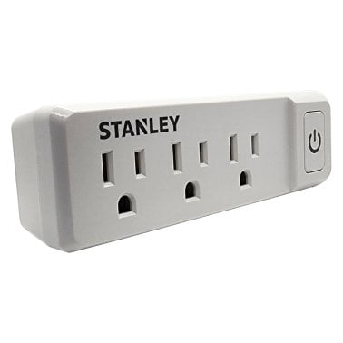 STANLEY® PlugMax ECO Grounded Wall Tap, 3 Outlets with On/Off Switch, White, 30316