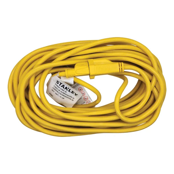 STANLEY® Outdoor Grounded Power Extension Cord, Yellow (50 Ft.)