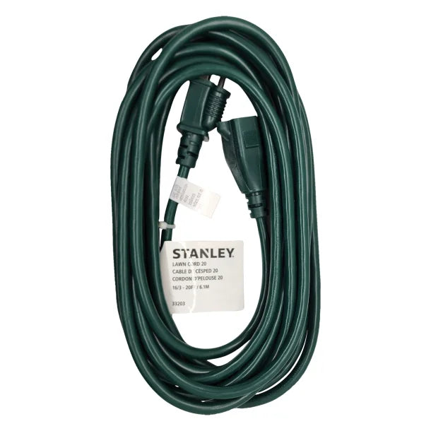 STANLEY® POWERCORD Grounded Outdoor Power Extension Cord, Green, 20 Ft., 33203